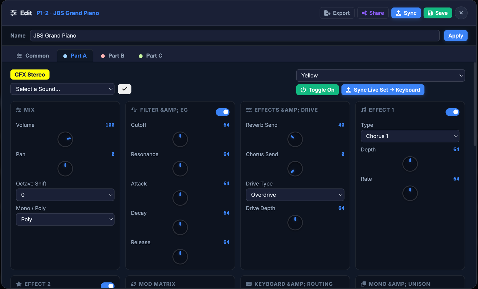 MIDI Connect Editor Dashboard 1